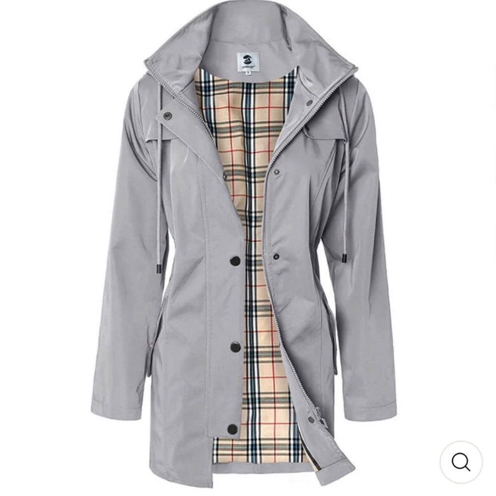 Two rain jackets. Women's Mauve Utility Jacket with Hood. - Picture 2 of 16